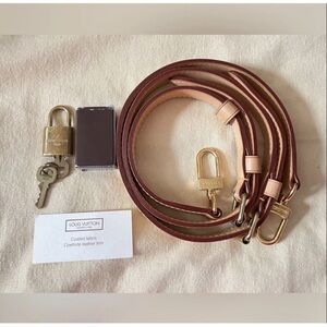 Louis Vuitton Tan Leather Strap with Yellow Stitching